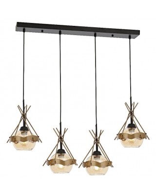 METAL & GLASS BROWN & BLACK CHANDELIER 80 X 22 CM LOAD: 100 CM